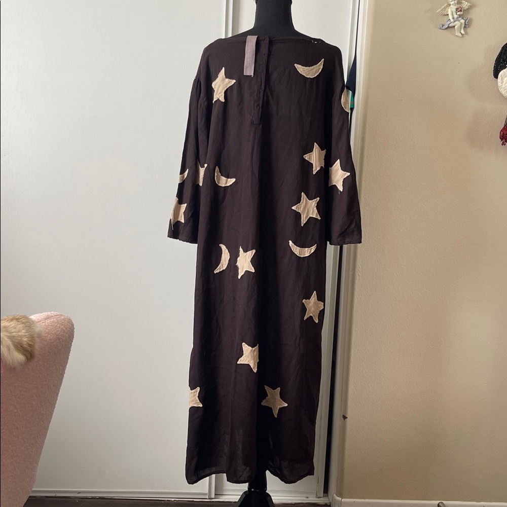 Magnolia Pearl Black Dress with Cream Stars and Moons - Picture 2 of 5
